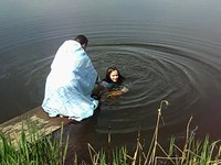 Крещение на озере