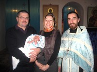  Крещение Матвея  – С нашими крестными - Сергеем и Анжеликой (Марией)
